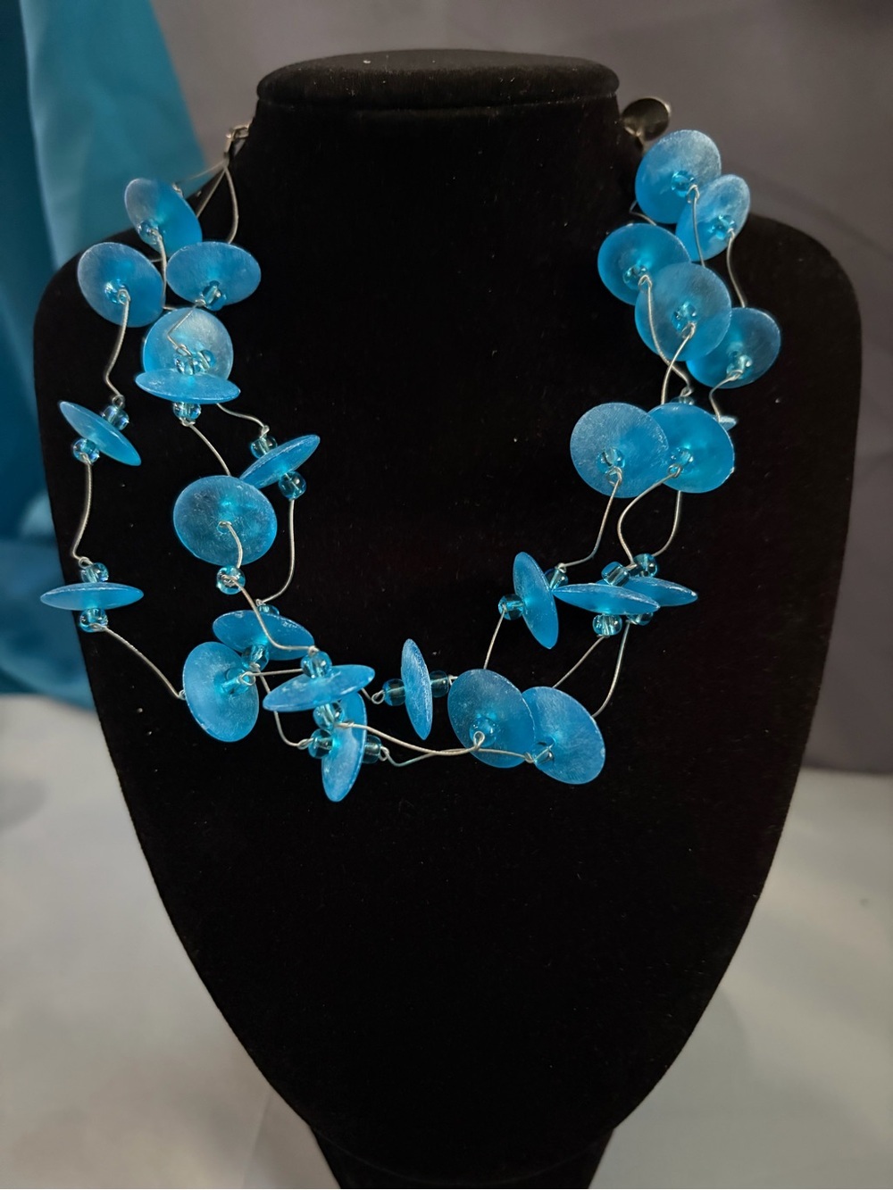 Turquoise Disc Multi-Strand Necklace - Women Jewelry